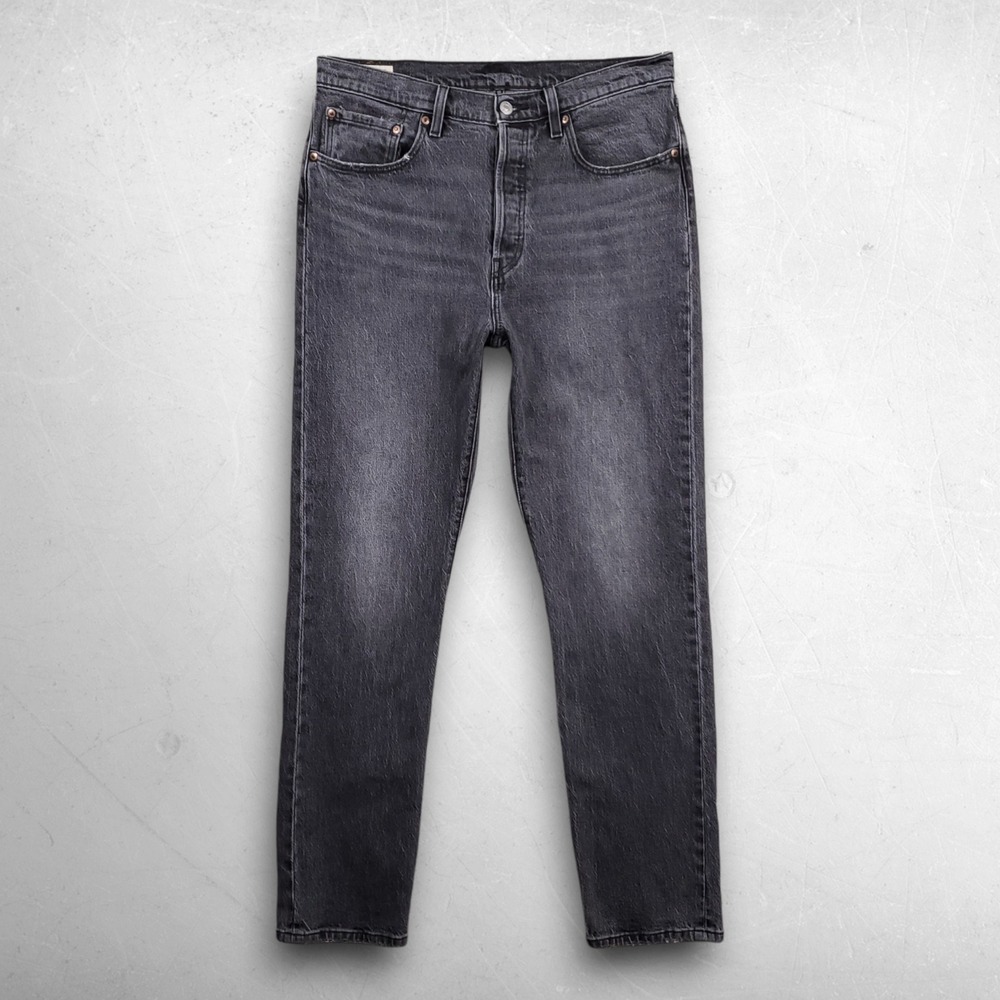 Levi's Premium 501 Original Fit Jeans Mens W31 L32 Grey Denim Streetwear Grunge